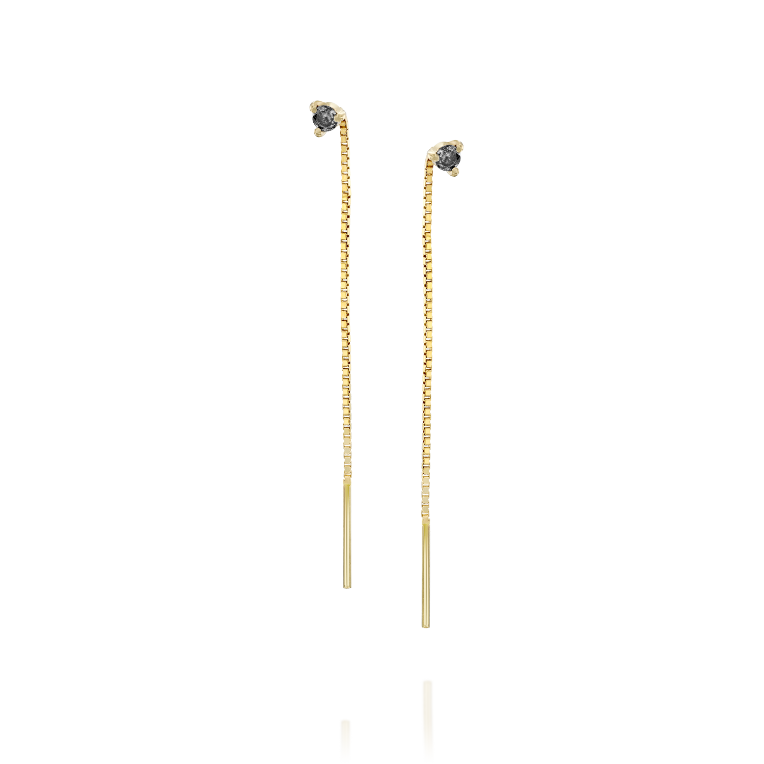 עגיל נוני יהלום אפור