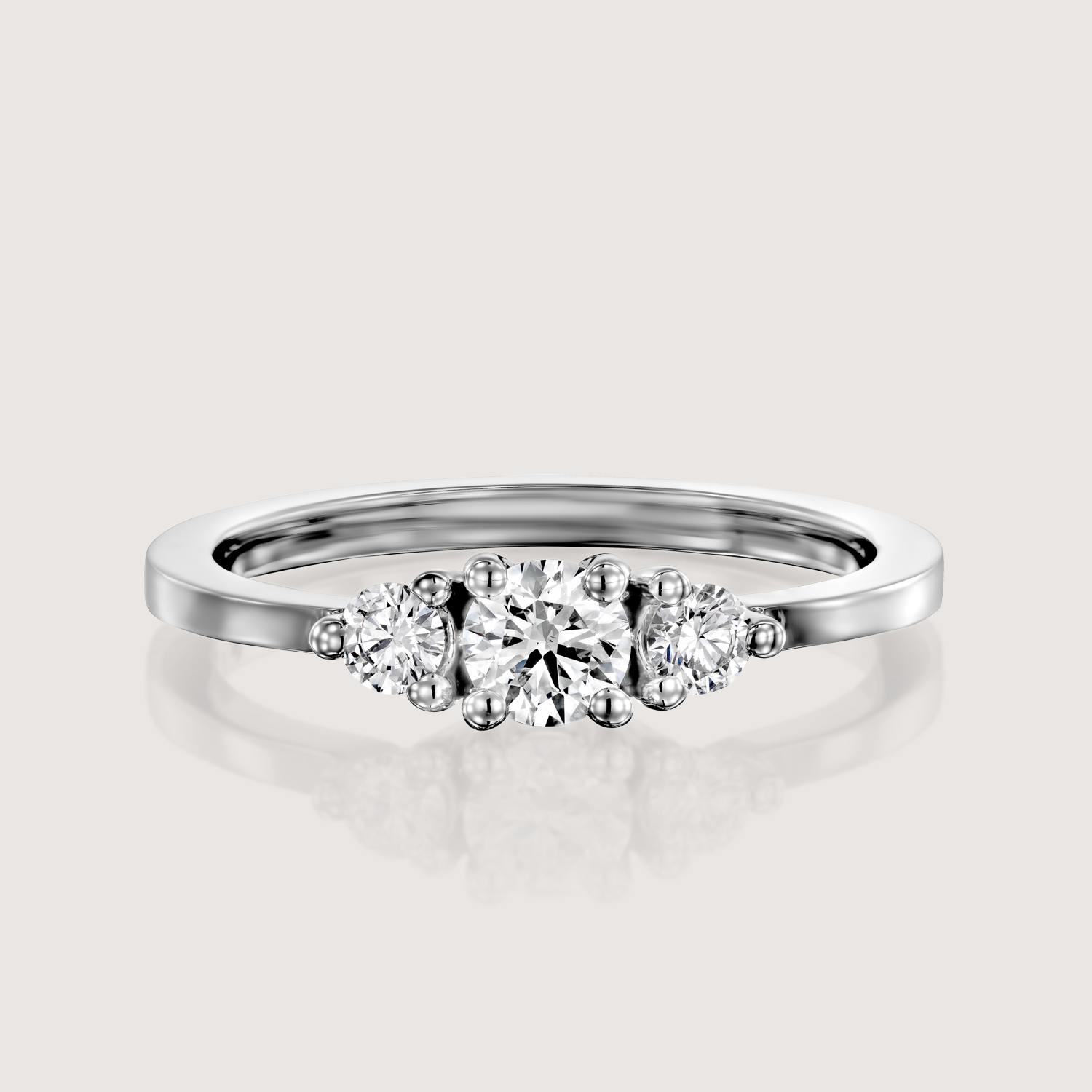 טבעת אודרי יהלומים לבנים 4 מ"מ