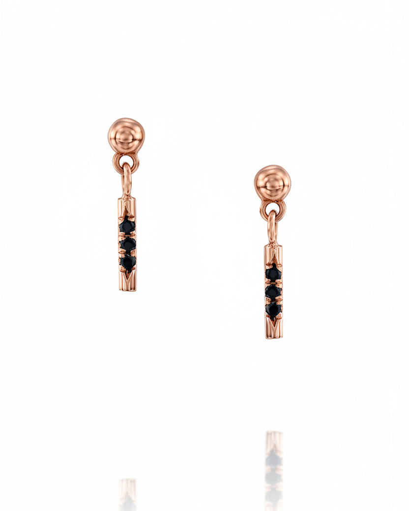 עגיל שאנון יהלומים שחורים