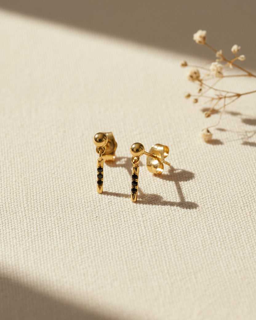 עגיל שאנון יהלומים שחורים