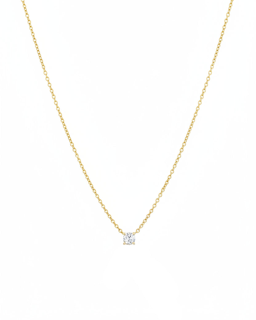 שרשרת אנאבל עם יהלום לבן 4ממ