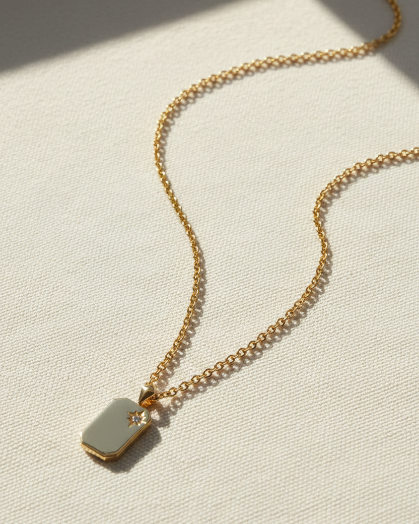 שרשרת דיסקית קטנה עם שיבוץ