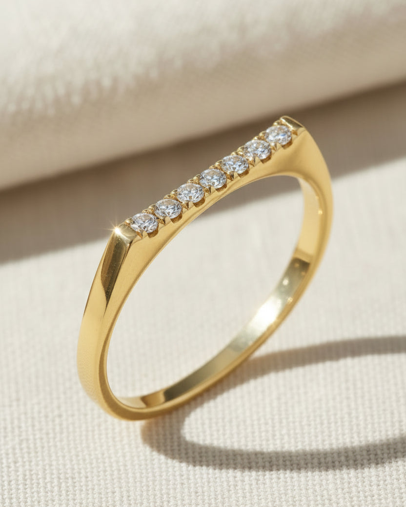 טבעת קארי יהלומים לבנים