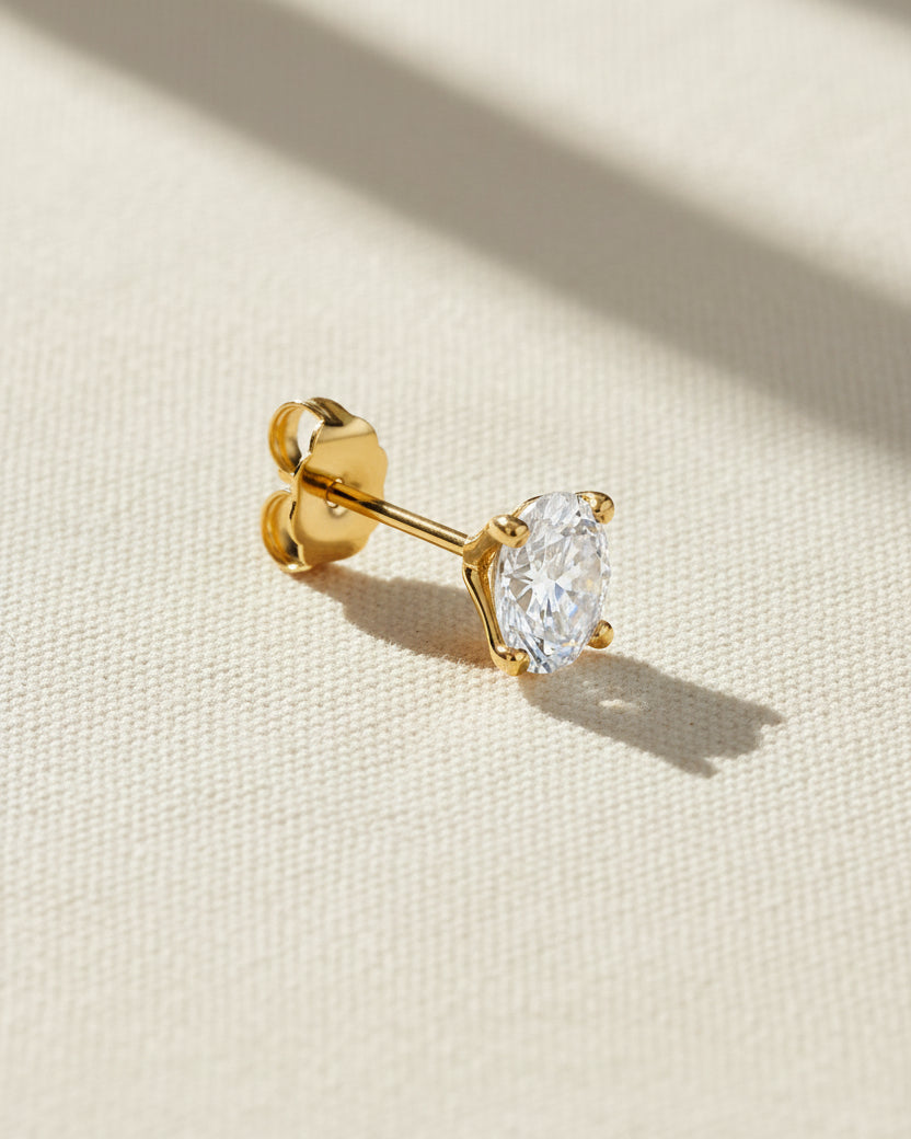 עגיל מרטינה יהלום מעבדה קרט