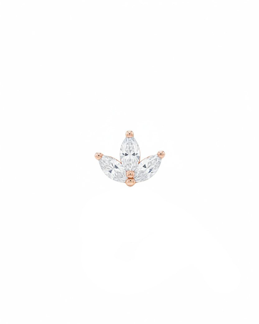 עגיל מיני פרנסואז יהלומים לבנים