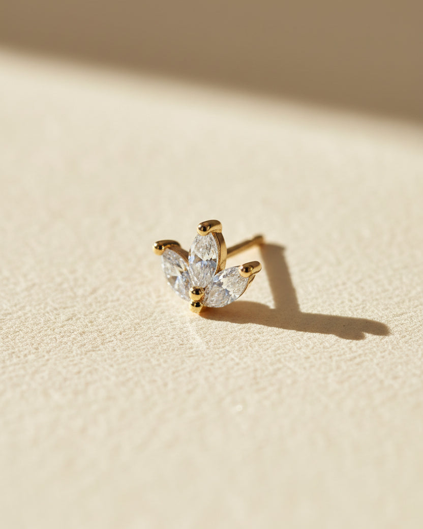 עגיל מיני פרנסואז יהלומים לבנים