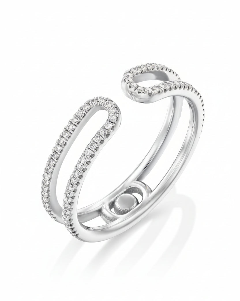 טבעת 17 יהלומים לבנים