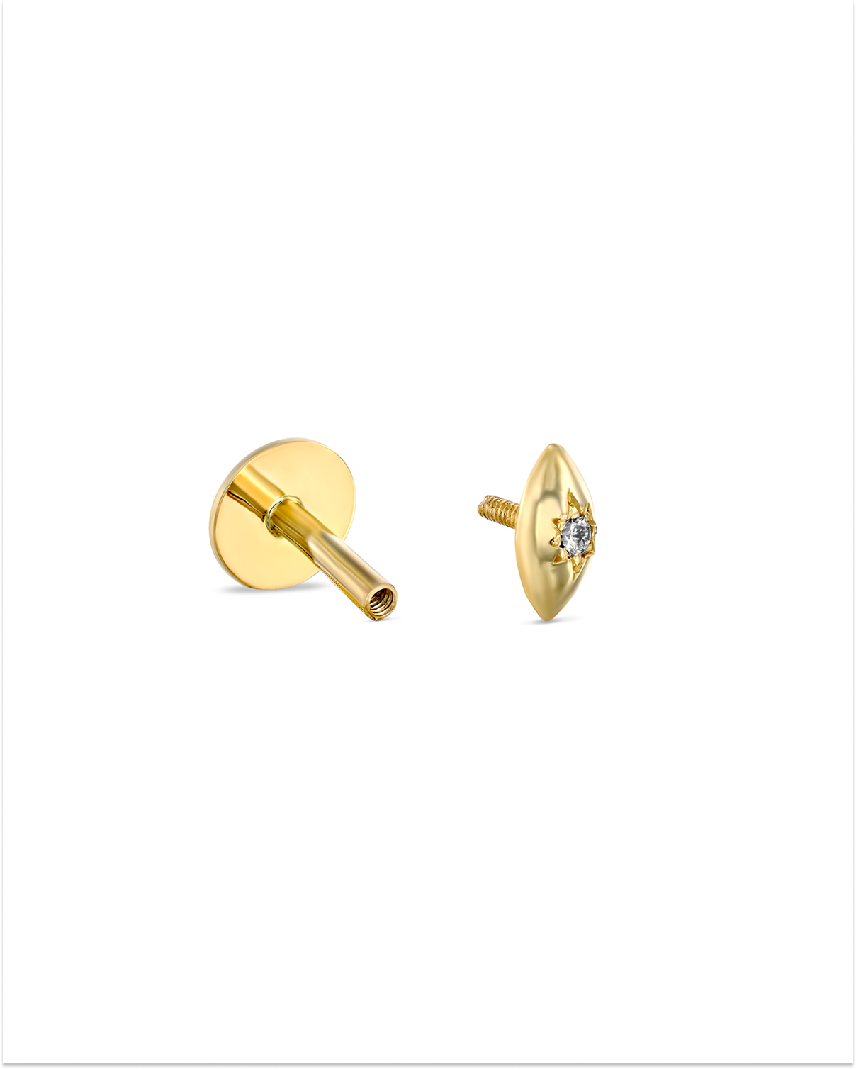 עגיל פירסינג אגתה יהלום לבן