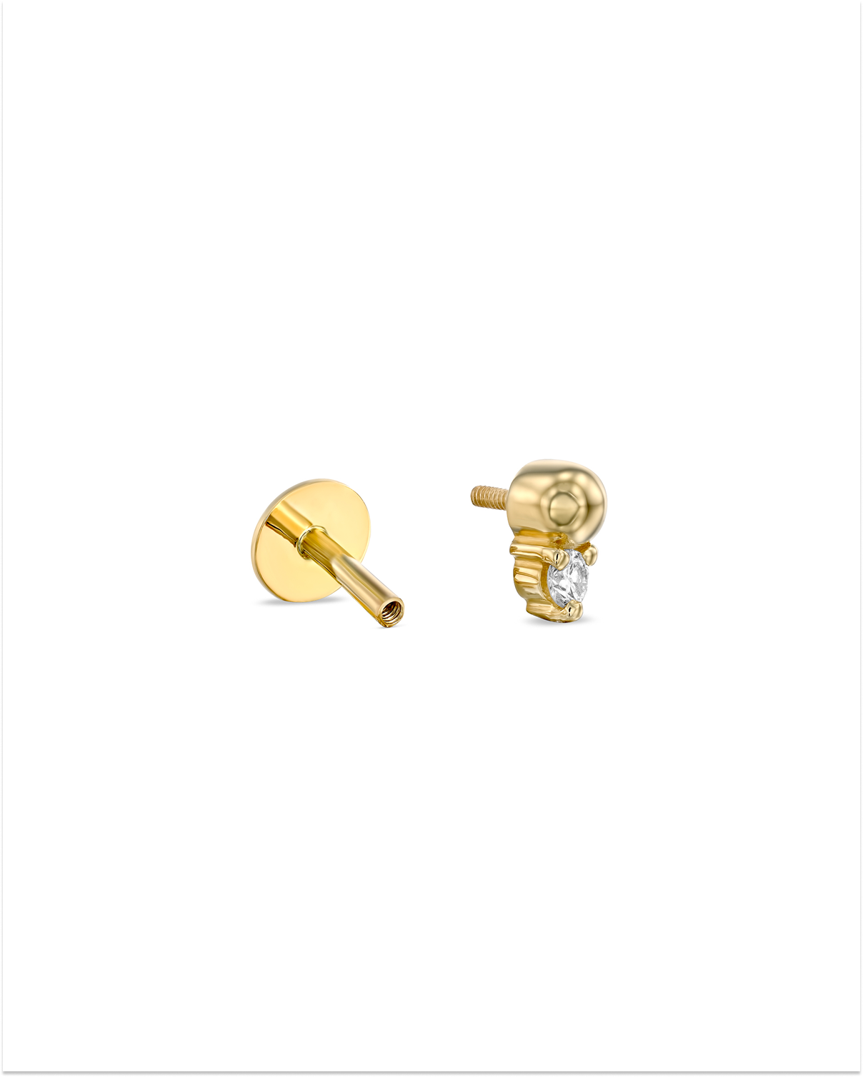 עגיל פירסינג מארי יהלום לבן