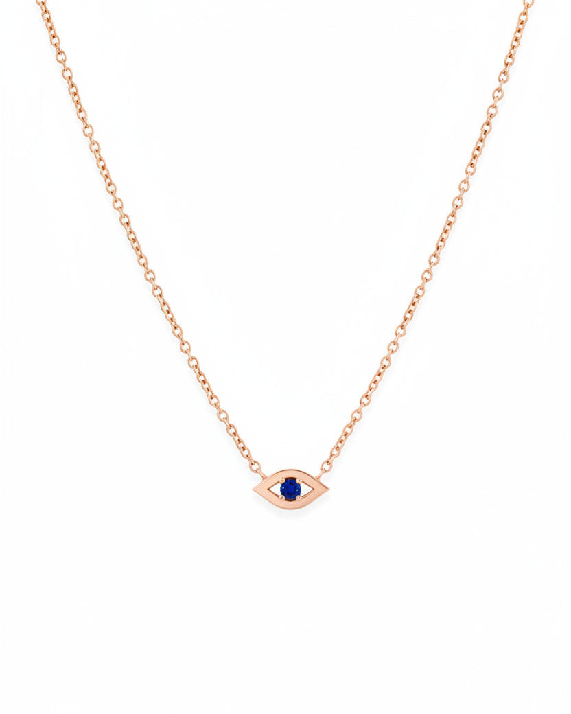 שרשרת עין הרע מרחפת ספיר כחול