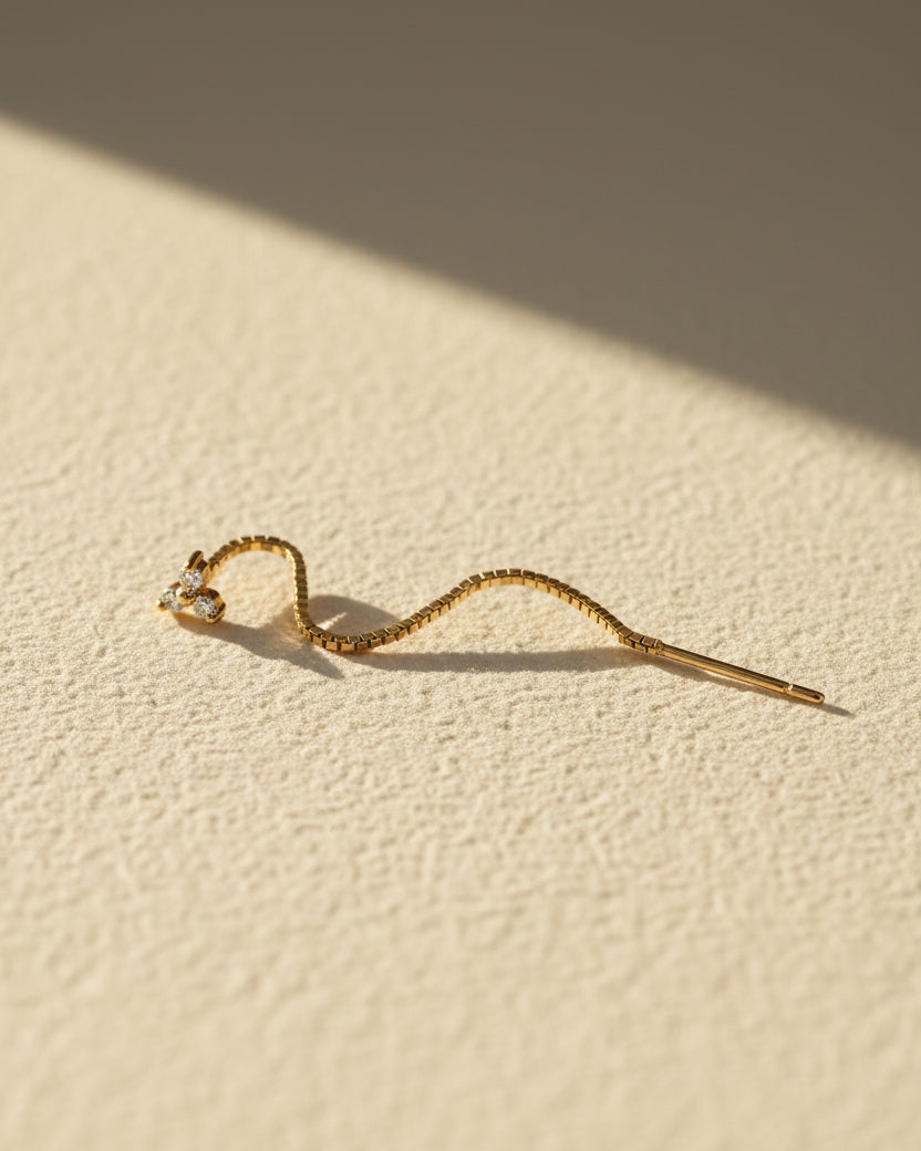 עגיל נוני מיני גרייס יהלומים לבנים