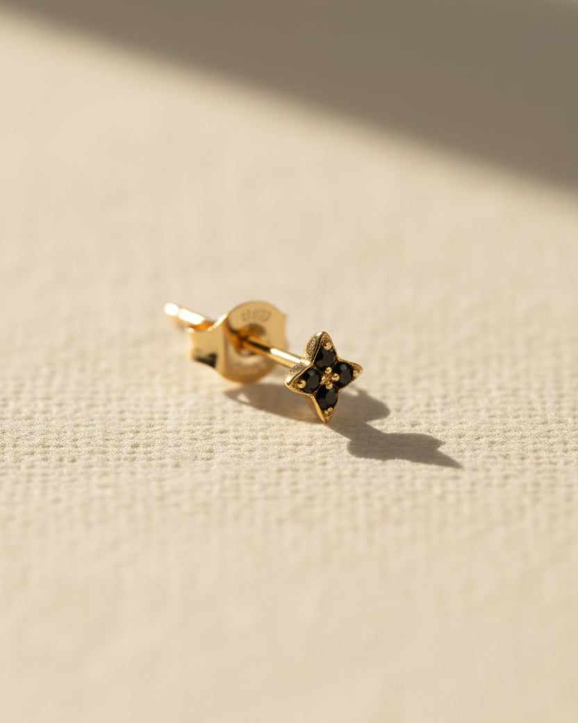 עגיל מיני ונוס יהלומים שחורים