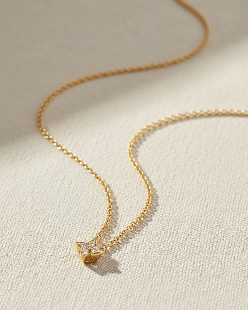 שרשרת סאטרן יהלומים לבנים