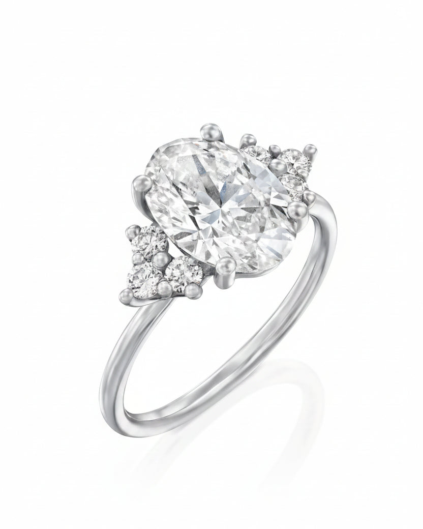 טבעת פריסיליה יהלומים לבנים