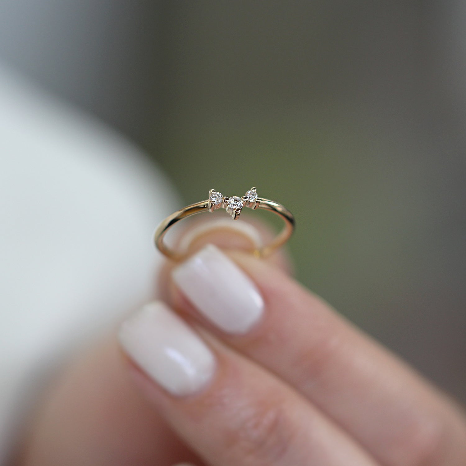 טבעת פרידה יהלומים לבנים - מידה 9.5