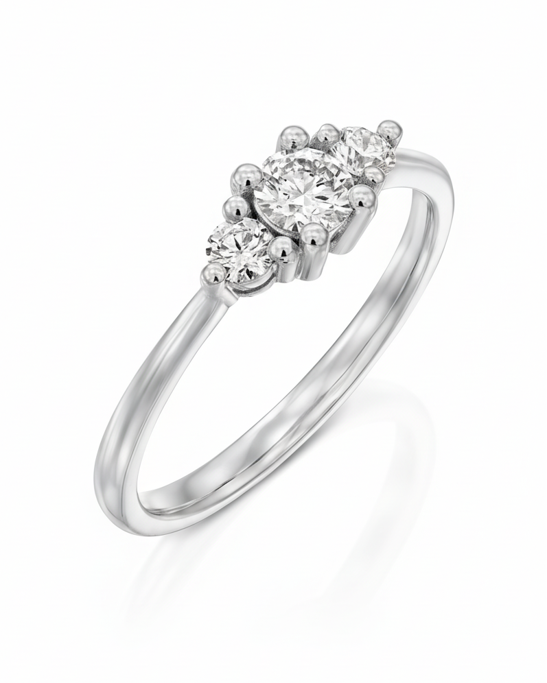 טבעת אודרי יהלומים לבנים 3.5 מ"מ