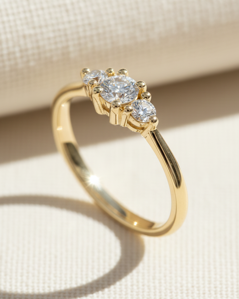 טבעת אודרי יהלומים לבנים 3.5 מ"מ