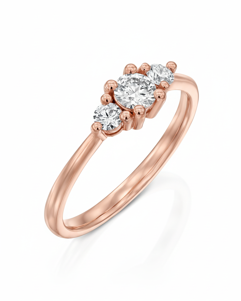 טבעת אודרי יהלומים לבנים 3.5 מ"מ