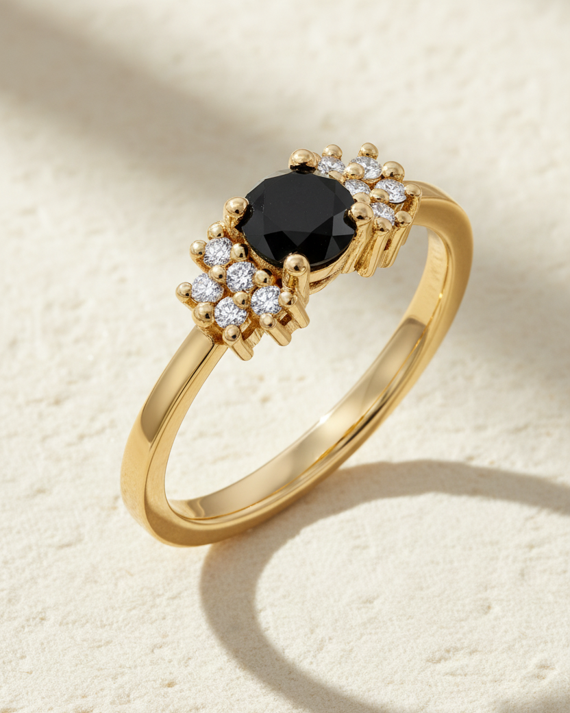 טבעת ג'ולי יהלום שחור