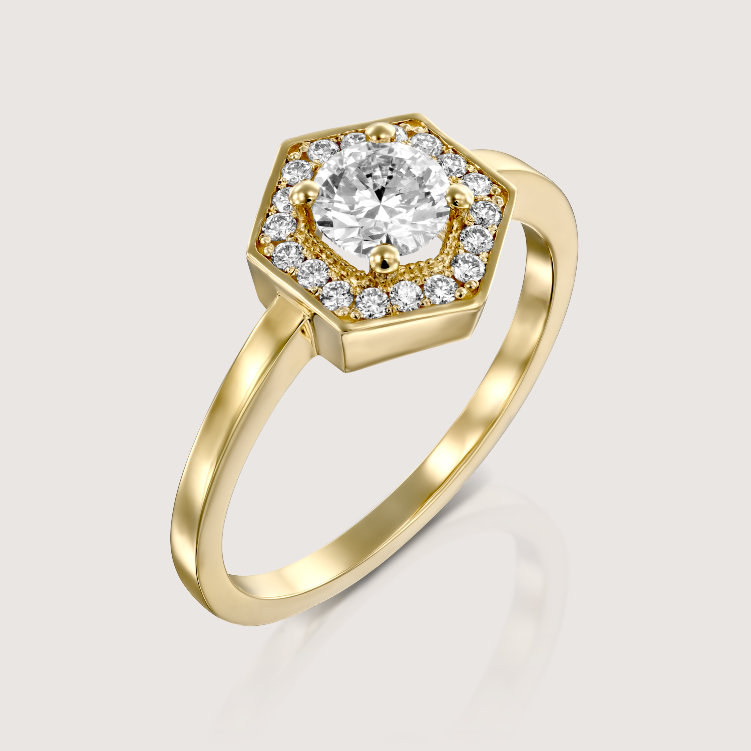 טבעת איימי עם יהלום 5 מ"מ