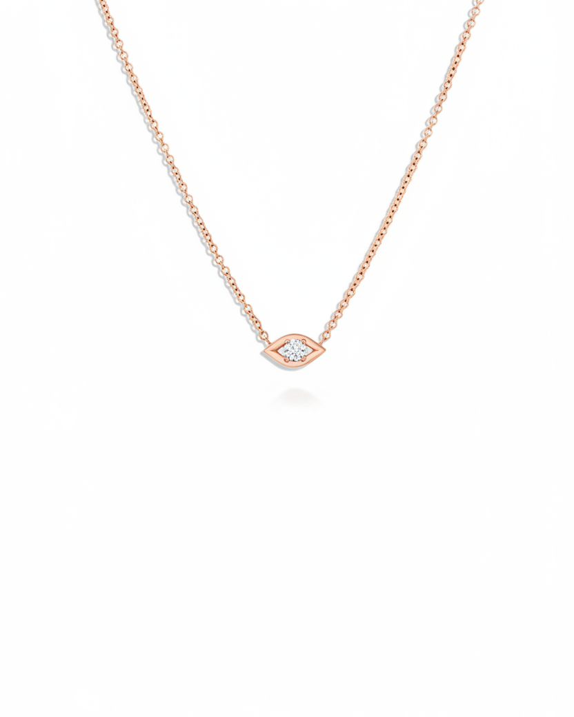 שרשרת עין הרע מרחפת יהלום לבן