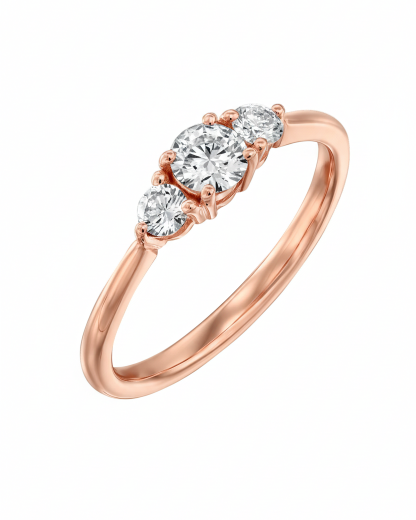 טבעת אודרי יהלומים לבנים 4 מ"מ