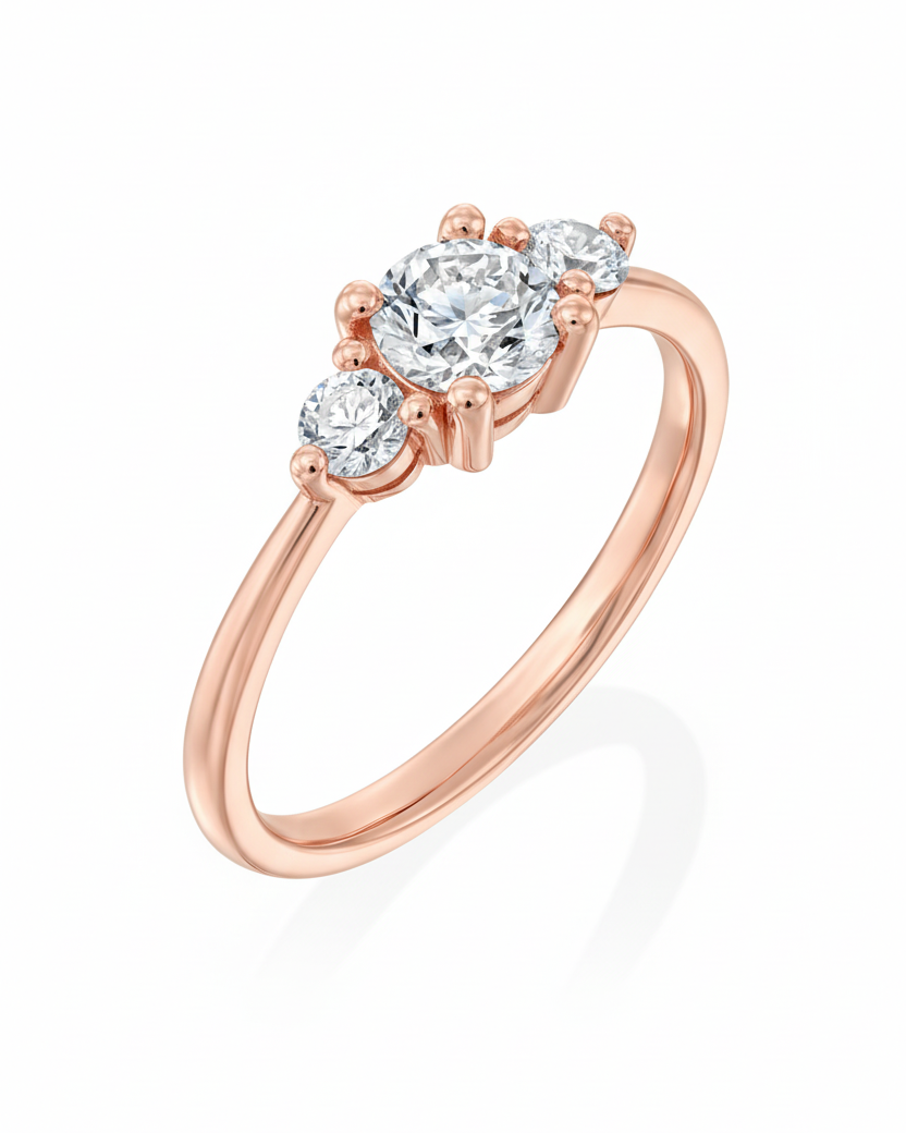 טבעת אודרי יהלומים לבנים 5 מ"מ