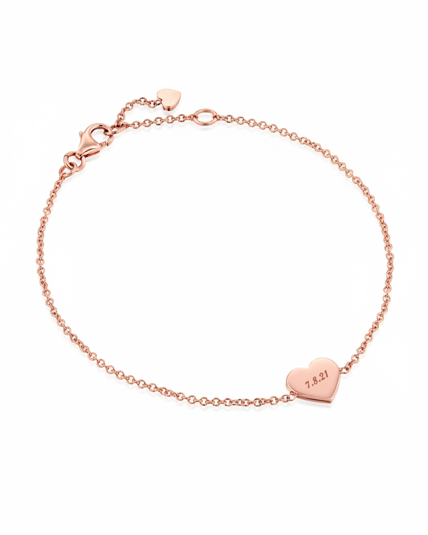 צמיד לב עם חריטה