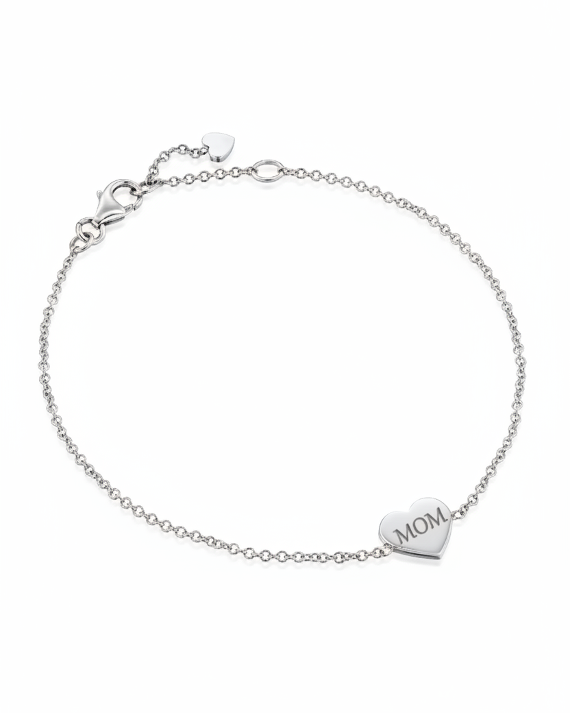 צמיד לב עם חריטה