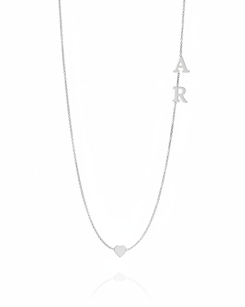 שרשרת תליוני אותיות אנגלית מרחפים עם לב