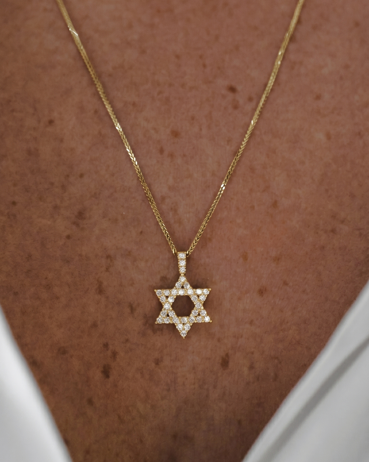 שרשרת מגן דוד יהושוע משובץ יהלומים גדול