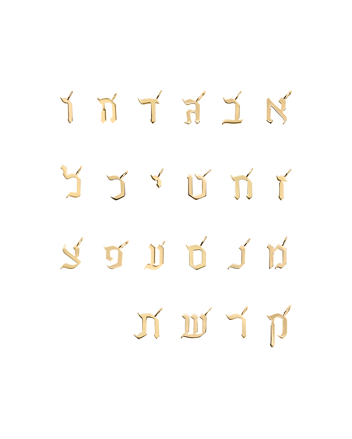 תליון אות קטנה משובץ יהלומים לבנים