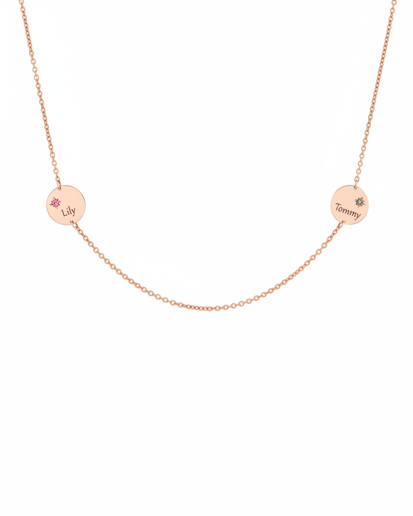 שרשרת קיארות משובצות אבני חן וחריטה