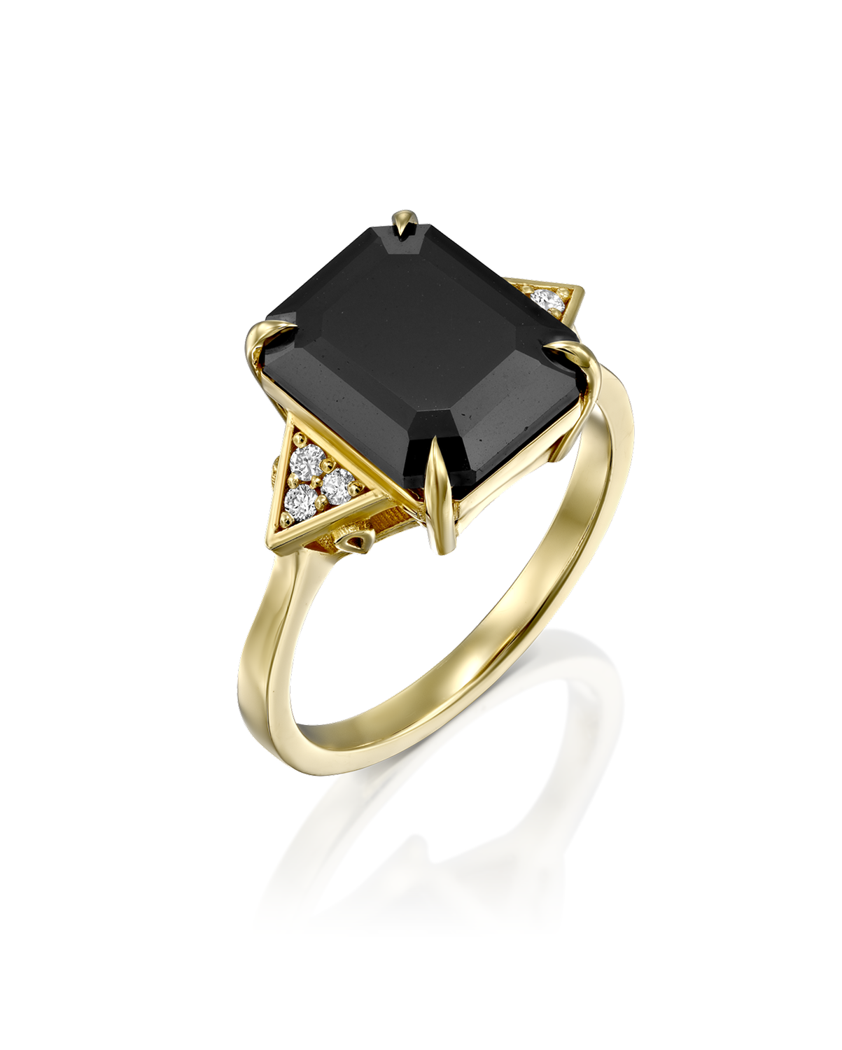 טבעת מייגן מוגדלת עם מוסונייט