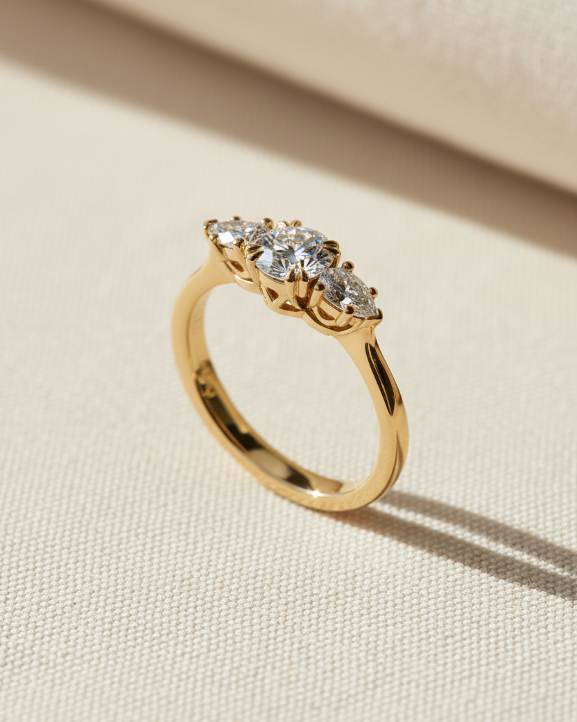 טבעת אמה יהלום לבן 5.5 מ"מ