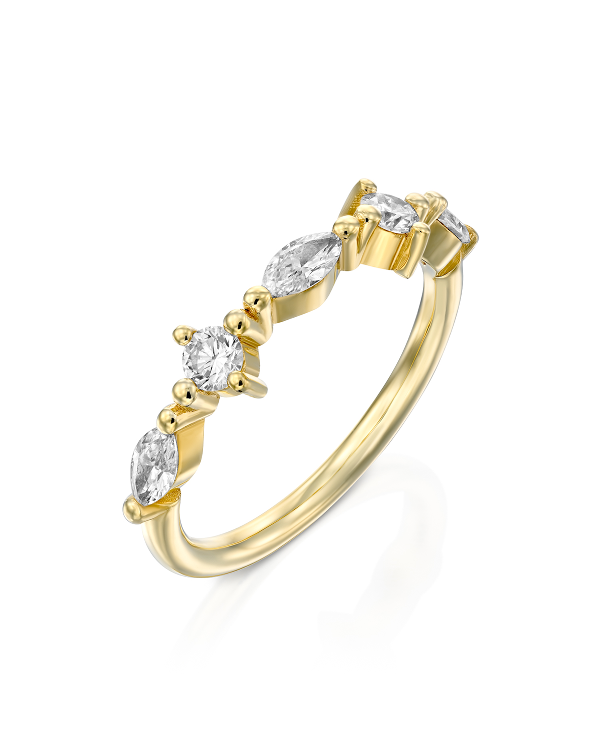 טבעת זהב ויהלומים ליר