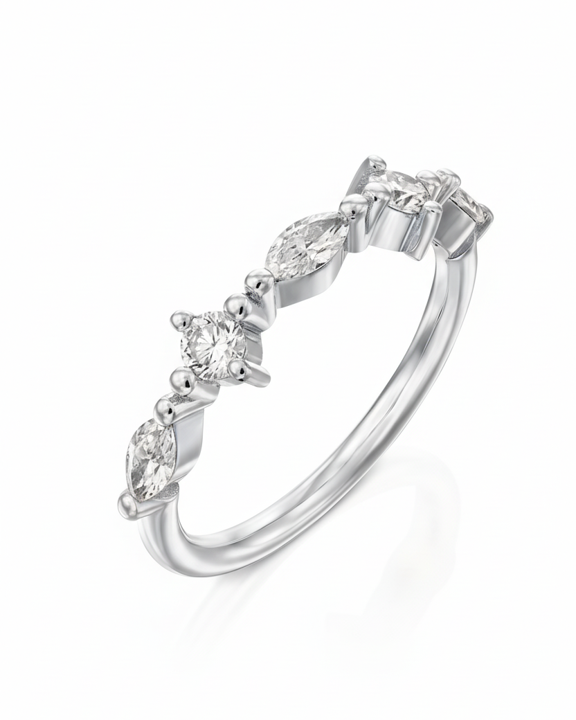 טבעת זהב ויהלומים ליר