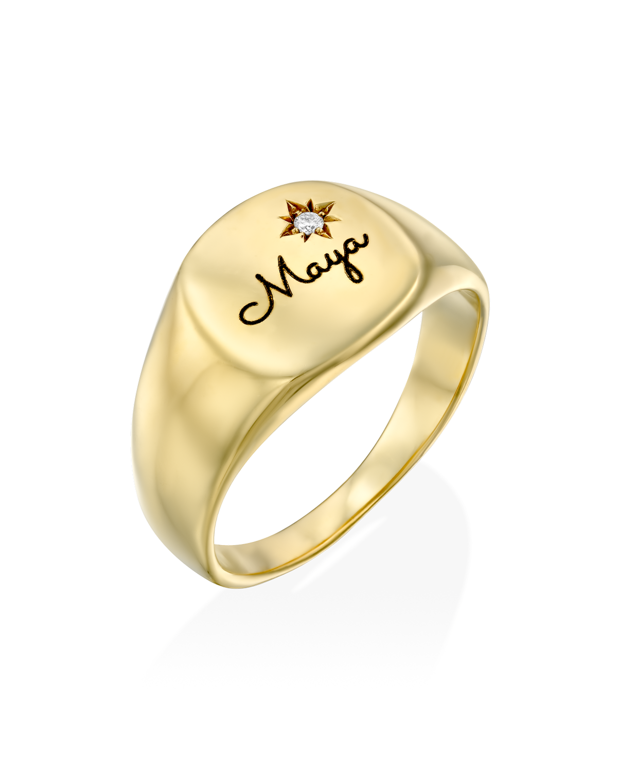 מריה עם חריטה ויהלום בשיבוץ כוכב maya