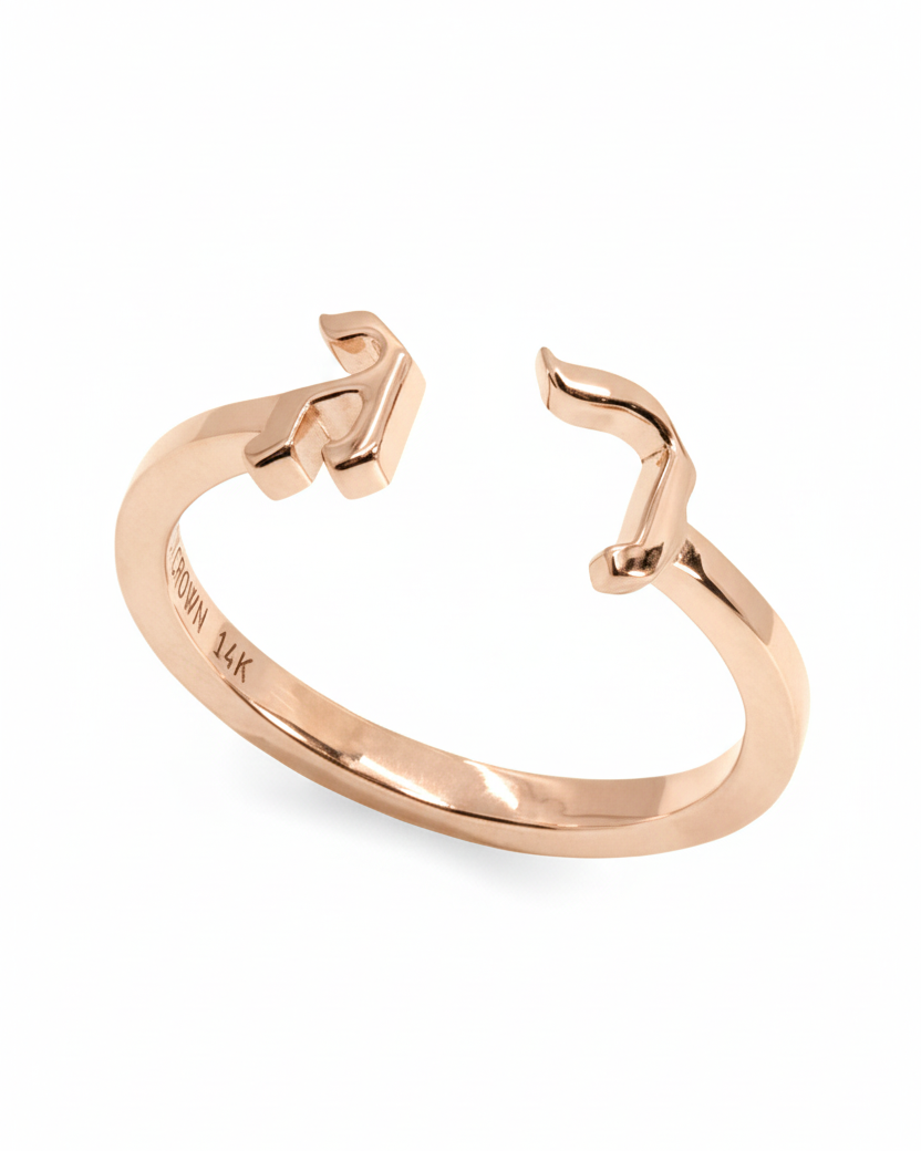 טבעת אותיות פתוחה