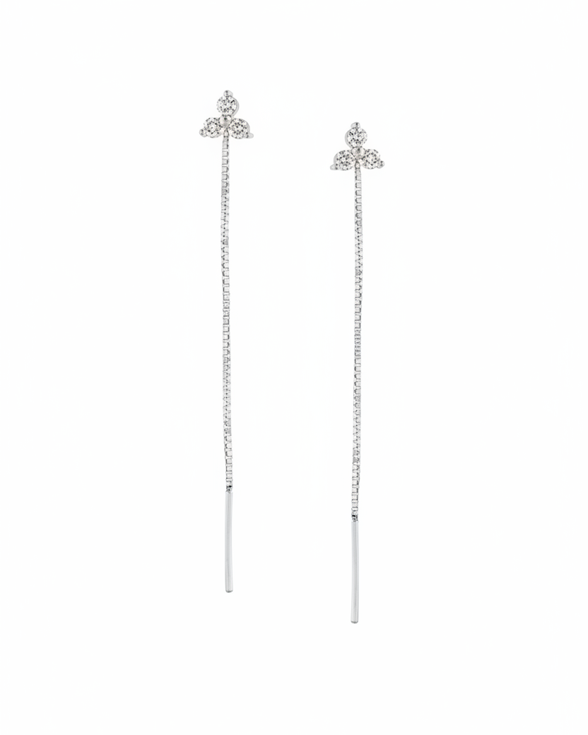 עגיל נוני גרייס יהלומים לבנים