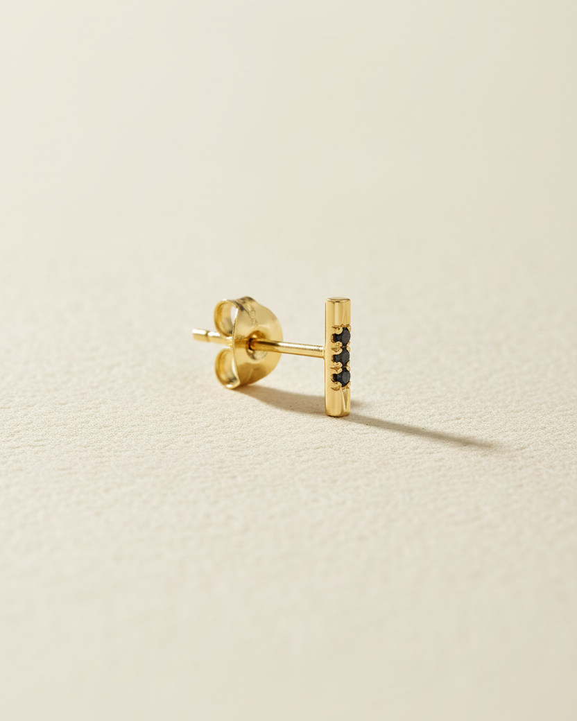 עגיל ולרי יהלומים שחורים