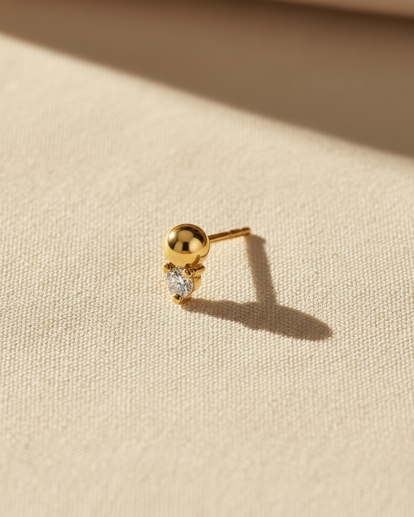 עגיל מארי יהלום לבן