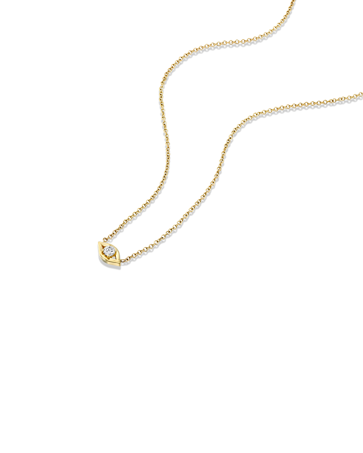 שרשרת עין הרע מרחפת יהלום לבן