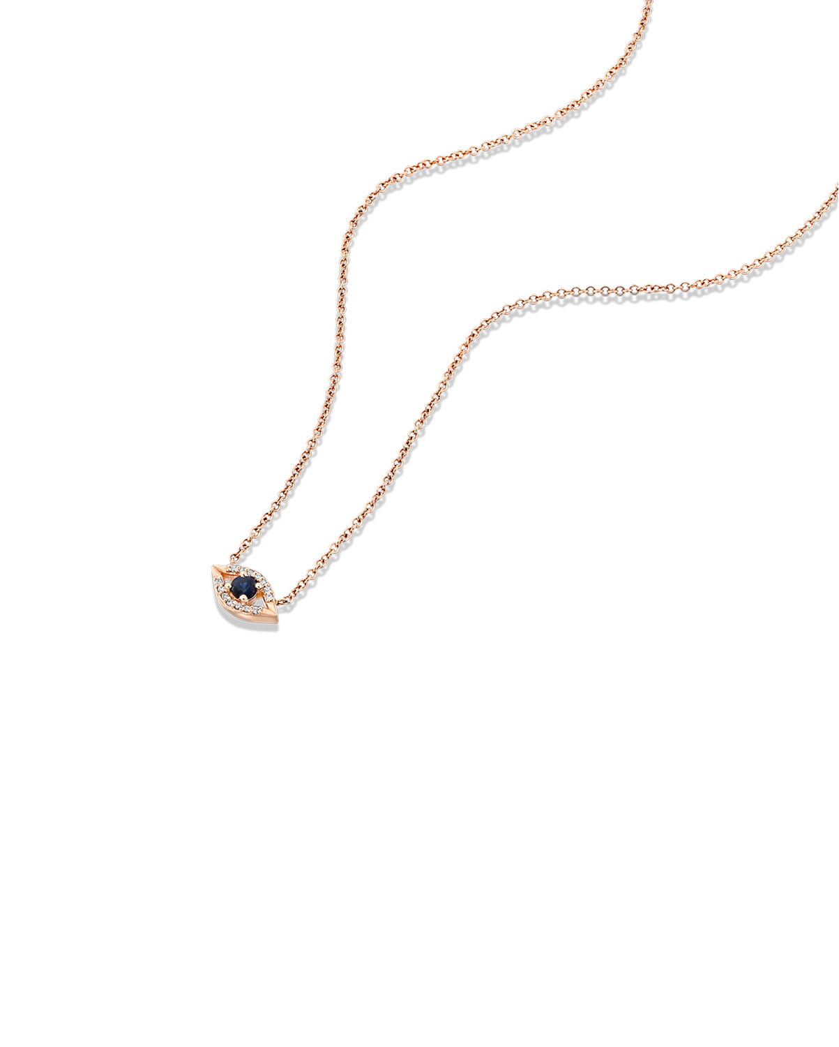 שרשרת עין הרע מרחפת ספיר ויהלומים