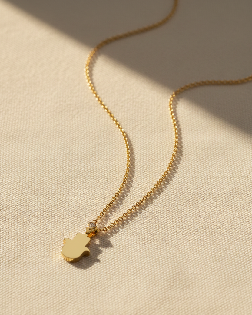 שרשרת חמסה עם יהלום