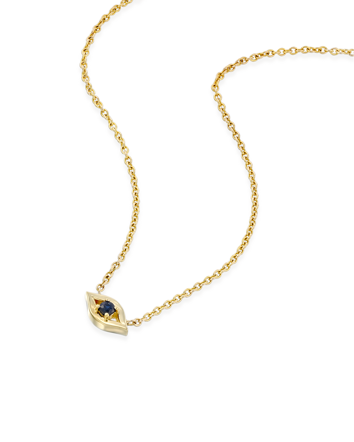 שרשרת עין הרע מרחפת ספיר כחול