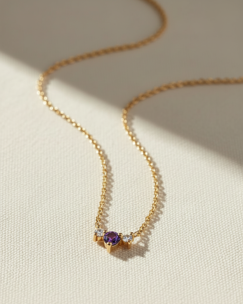 שרשרת פרידה אמטיסט ויהלומים