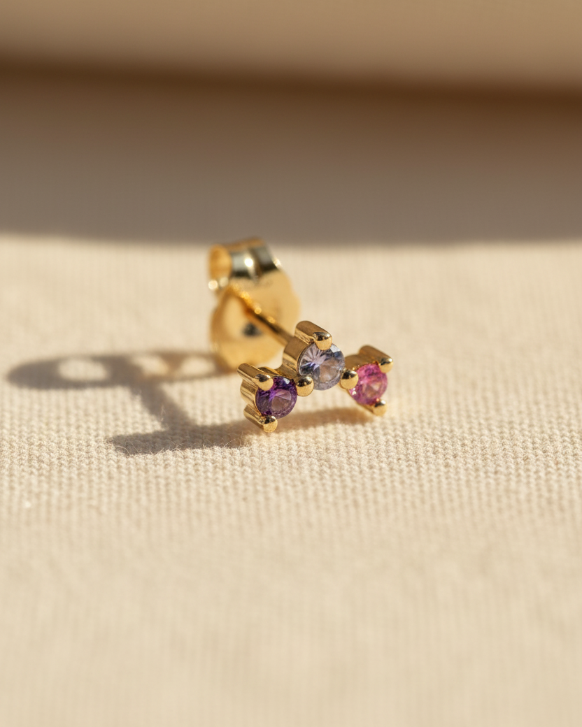 עגיל פרידה ריינבו סגולים