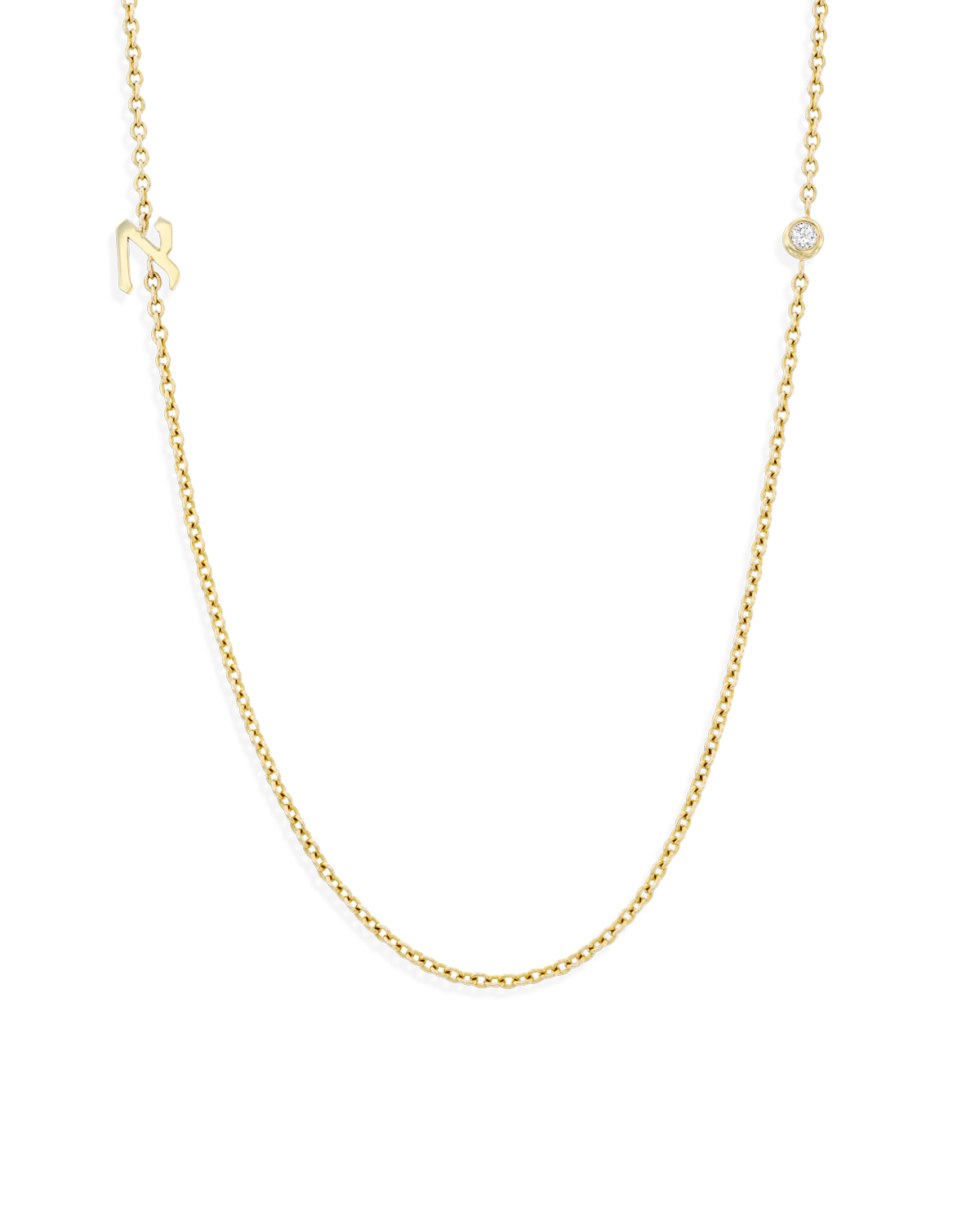 שרשרת עם תליון אות מרחף ואלכס