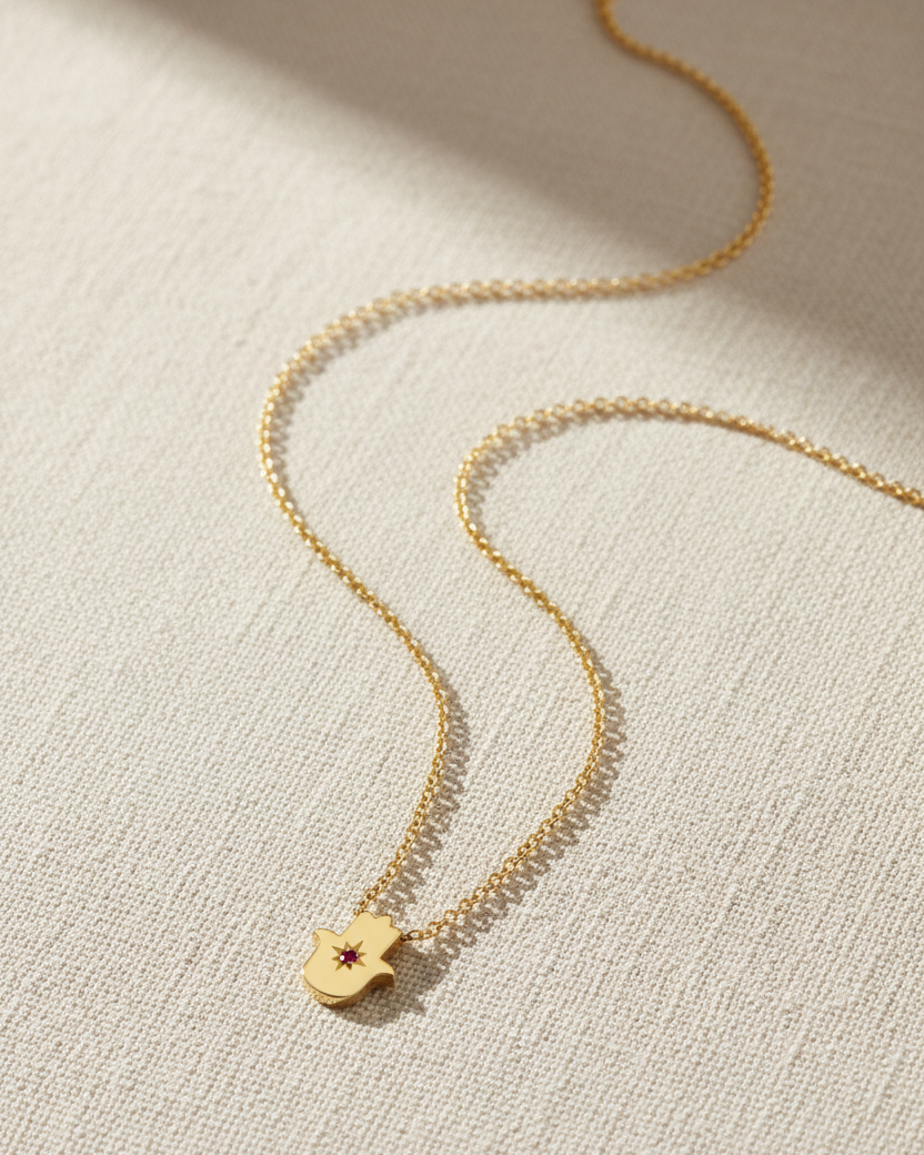 שרשרת חמסה מרחפת רובי